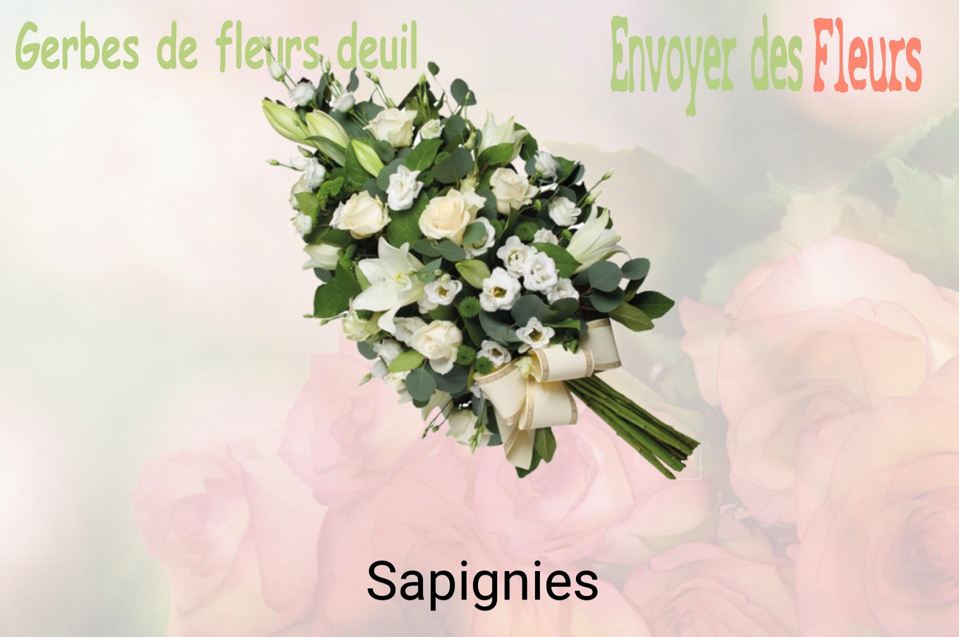 Gerbe de fleurs de deuil livrée à Sapignies